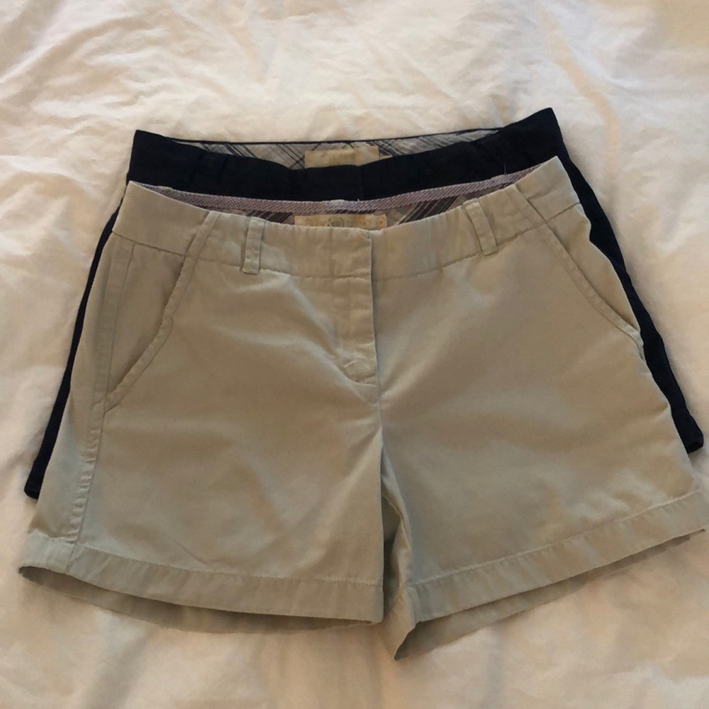 Set of two! Khaki and navy JCrew chino shorts